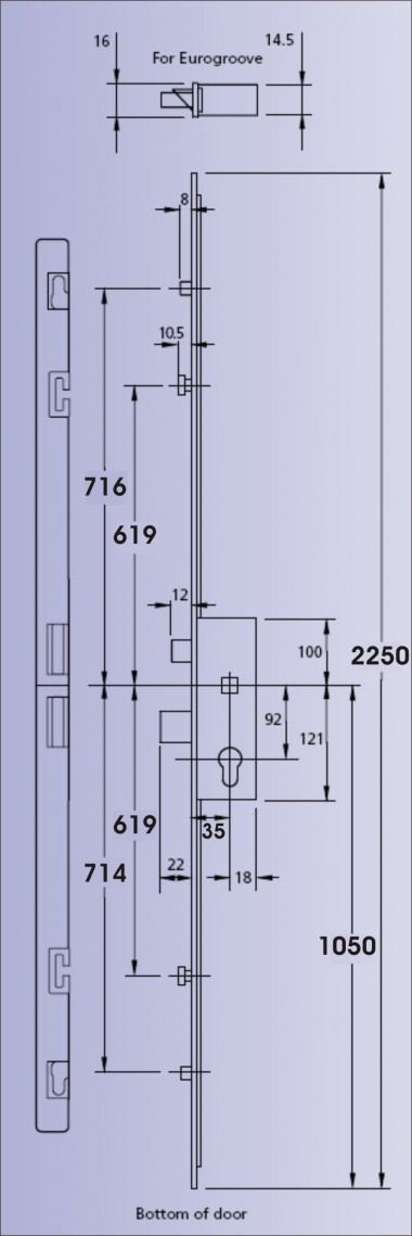 Replacement multipoint lock for uPVC doors