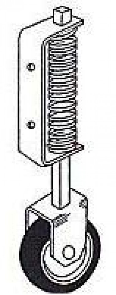 Spring loaded gate castor - 100mm