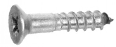 Stainless steel countersunk woodscrews