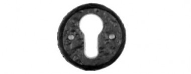 Black antique escutcheon - euro/oval profile