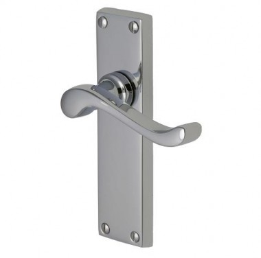 Contract scroll  lever furniture - polished chrome