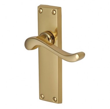Architectural scroll lever furniture - polished brass