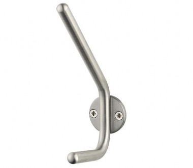 Satin stainless steel hat & coat hook - designer