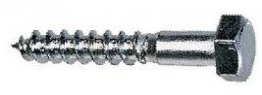 Hex head coach screws BZP - 6mm & 8mm