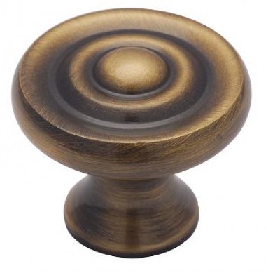 Ripple cupboard knob - distressed brass