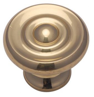Ripple cupboard knob - polished brass
