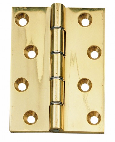Washered brass butt hinges - polished