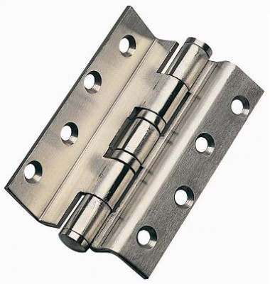 Cranked ball race stainless steel butt hinges (102 x 76 x 3mm)