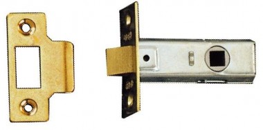 Budget tubular mortice latch - brass plate