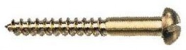 Roundhead woodscrews - solid brass