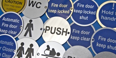 150mm circular signs - satin stainless steel