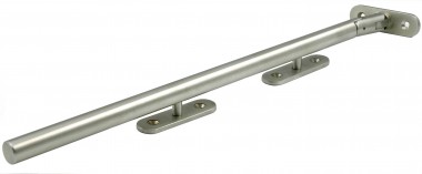 Satin stainless steel window furniture