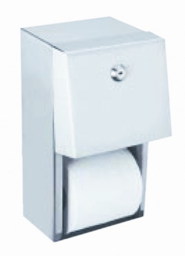Twin toilet roll holders - satin stainless steel
