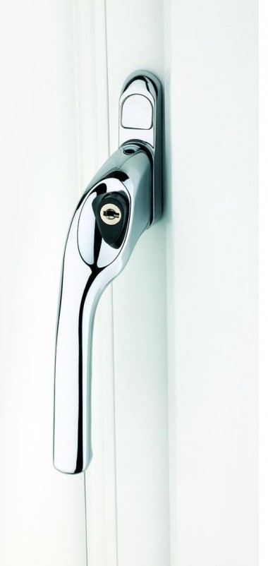 Espagnolette window handles - polished chrome