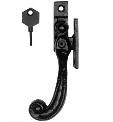 Black antique lockable casement fastener