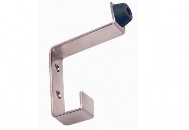 Satin stainless steel hat & coat hook - buffered
