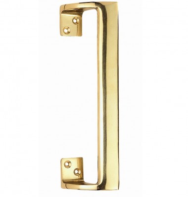 Cranked pull handle 305mm - polished brass