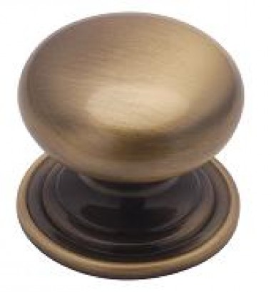 Victorian cupboard knob - distressed brass