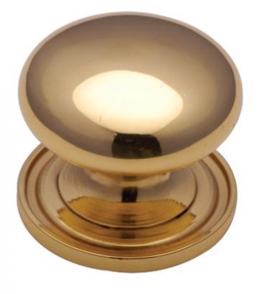 Victorian cupboard knob - polished brass