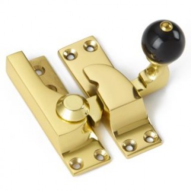 4150B Large Straight Arm Sash Fastener (Black Knob) - 7 finishes