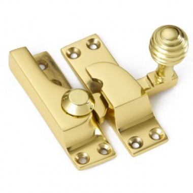 4150R Large Straight Arm Sash Fastener (Reeded Knob) - 3 finishes