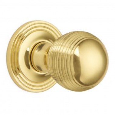 6346COV57C Reeded Ball Mortice Knob on Reeded Covered Rose - 8 finishes