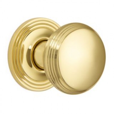 6347COV57C Reeded Cushion Mortice Knob on Reeded Covered Rose - 7 finishes