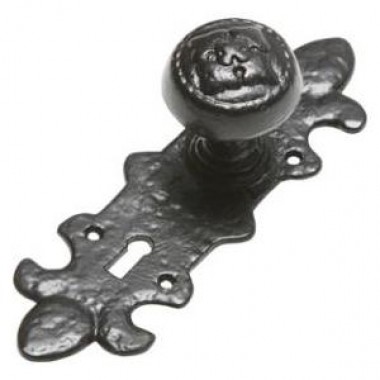 Black Antique Knob on Plate