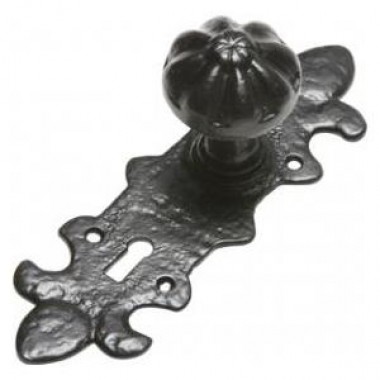 Black Antique Knob on Plate