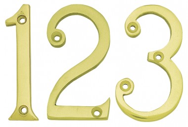 Numerals (76mm) - Polished brass