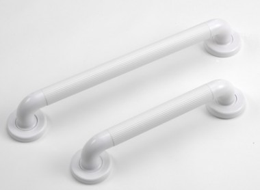 Fluted bath grab - white ABS plastic
