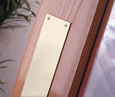 Polished brass finger plates - flat